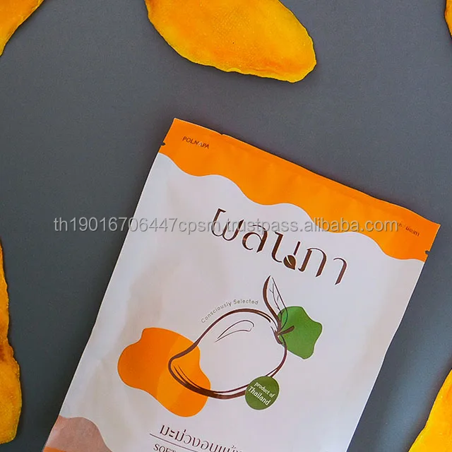 Soft Dried Mangoes Natural Sweetness Normal or Small Bite Size 80 G/Bag Product from Polnapa Mangoes Brand