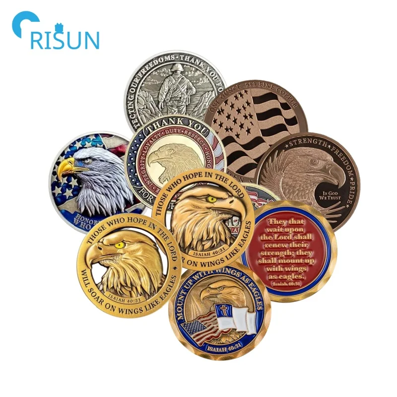Factory Manufacture American Bald Eagle Challenge Coin Custom Souvenir Commemorative Eagle Scout Coin