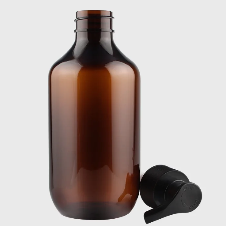 
wholesale Empty 200ml 300ml amber Pet Hair Oil Liquid Soap Bottles round Foam Pump Plastic Shampoo Bottle 