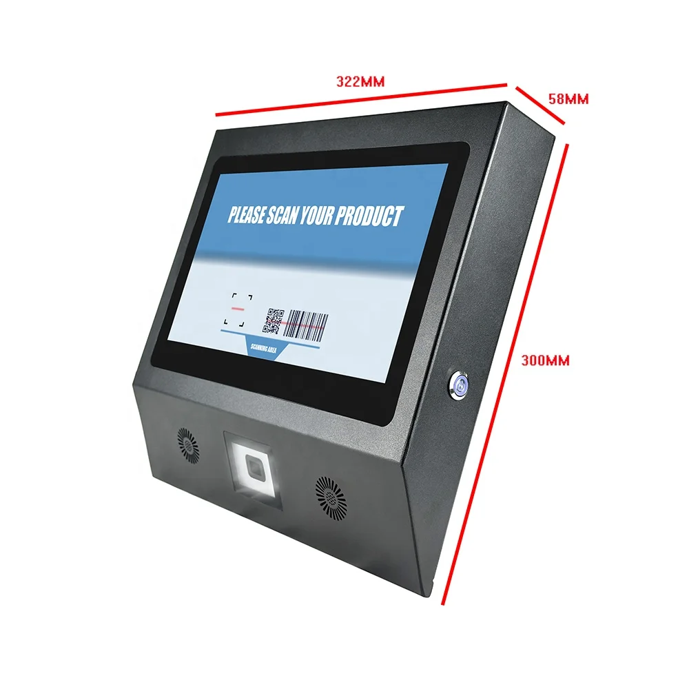 Supermarket 11.6 inch touch screen windows price checker device with barcode reading scanner