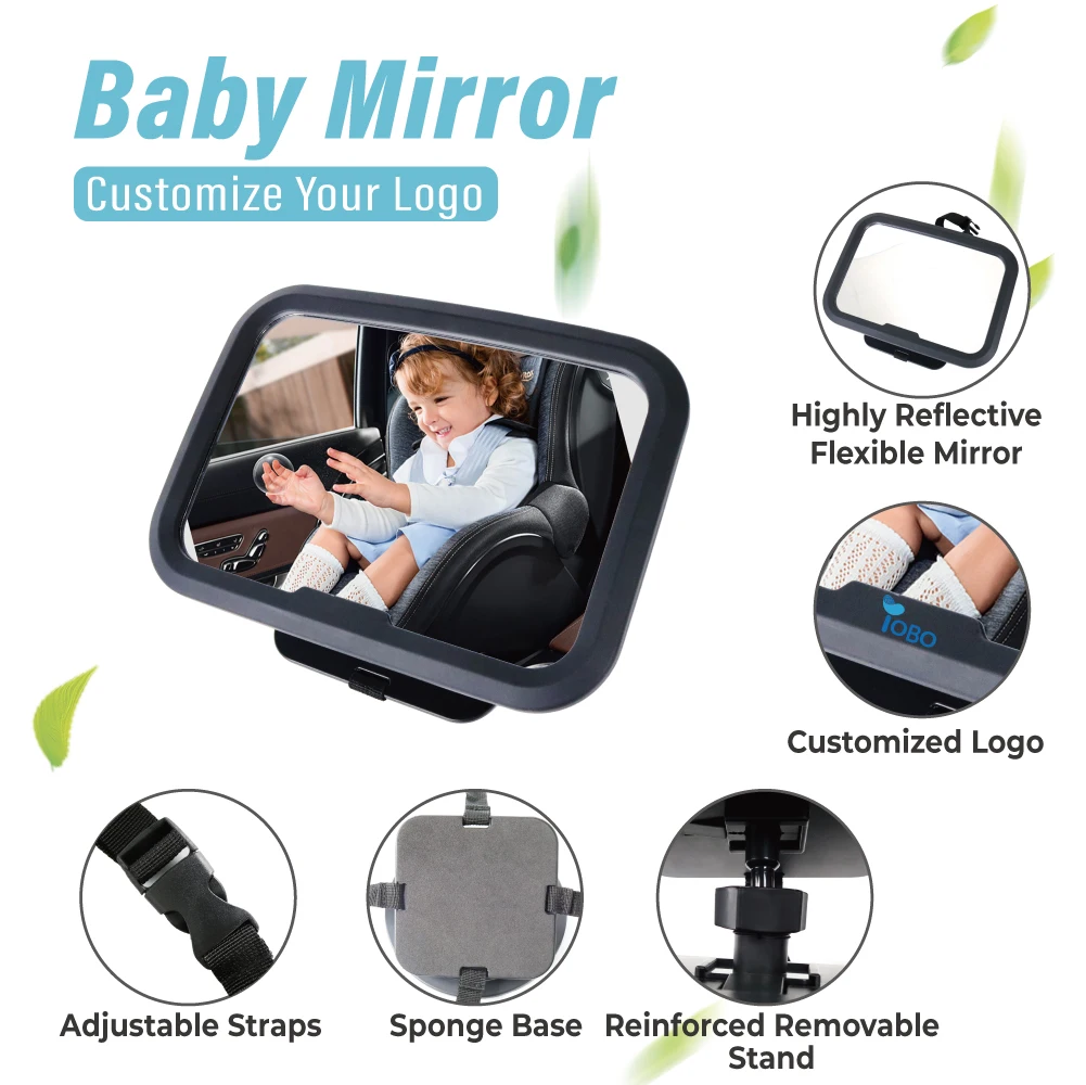 ABS Acrylic 360 degree swivel Adjustable factory direct shatterproof baby car rear seat view mirror