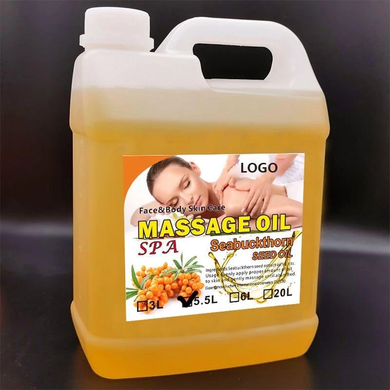 Customize Private Label 5.5L Seabuckthorn Seed Oil  Face Body Skin Care Oil For Spa Massage Essential Oils
