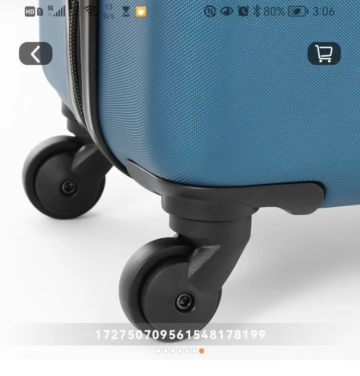Чемодан дипломата двойной стержень с кристаллами льда синий 20 дюймов 360 градусов универсальный колесный HM-6702-1