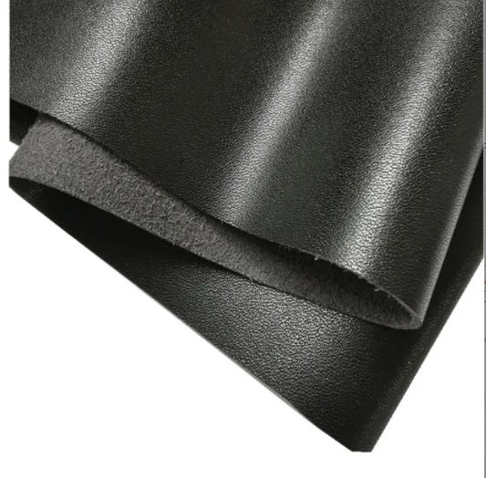 Black 1.2mm  cow grain, wear-resistant, scratch-resistant, twist-resistant luggage, shoes,microfiber leather