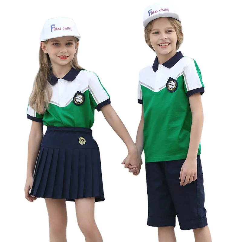 China Uniform Manufacturers New Kids School Uniform Children Set in Turqu for Summer Season in Canada uniform scolair en turqu