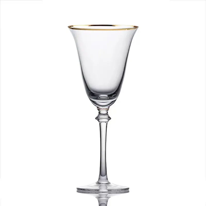 Gold rimmed red wine glass transparent crystal glass white wine champagne glass
