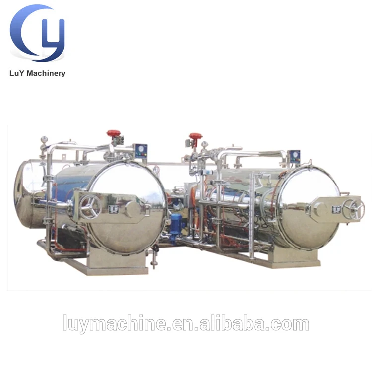 Automatic industrial 500L food autoclave sterilizer pressure retort machine for canned meat pet food canning machine
