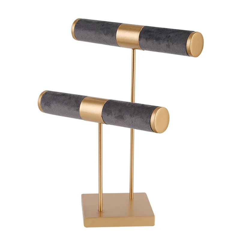 Jewelry Organizer Stand 3-in-1 Jewelry Holder for Necklaces Bracelet Earrings & Ring Jewelry Tree Jewelry Tower Metal & Wood-Go