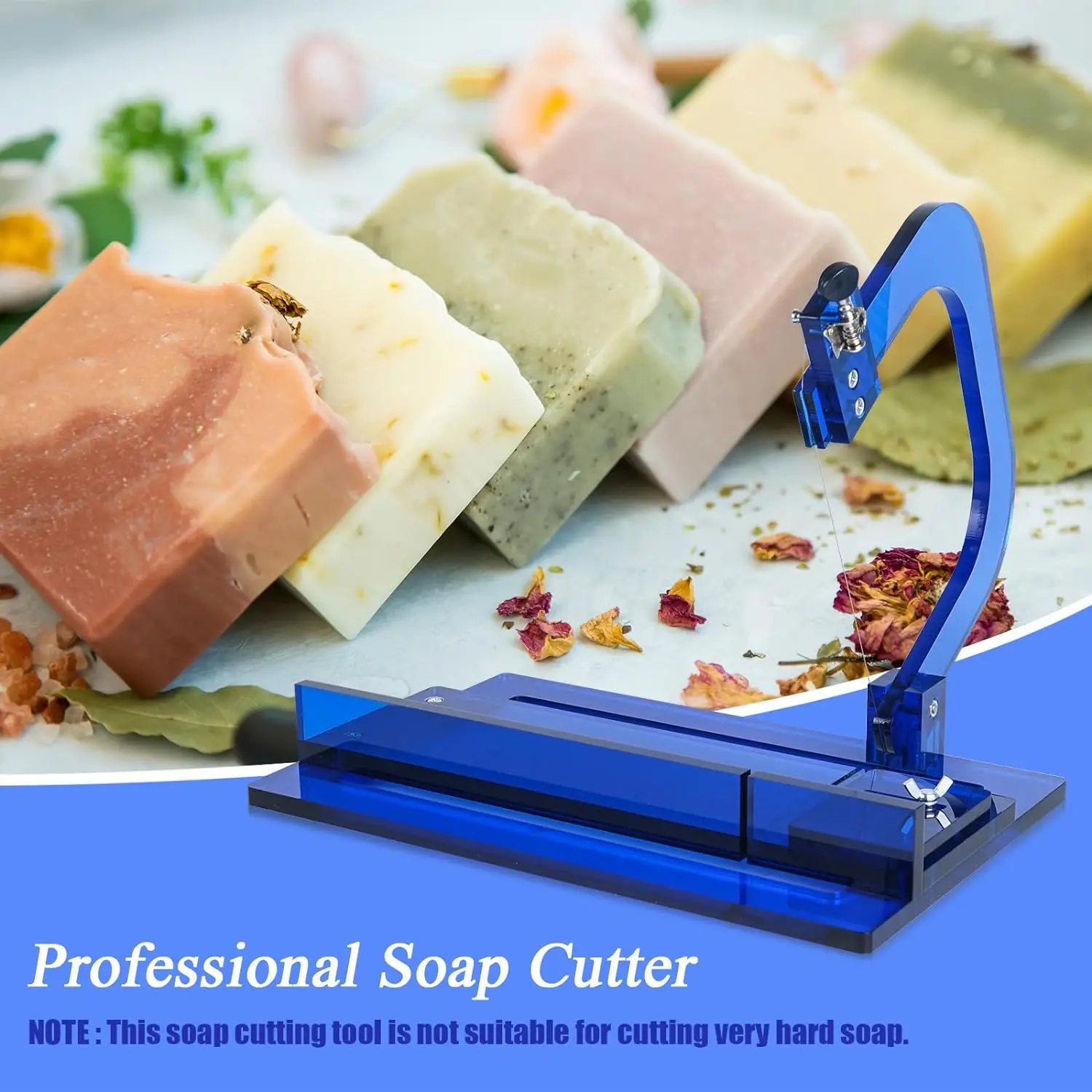 Professional Soap Cutter with Wire Adjustable Acrylic Cutting Tool with Size Scale Single Wire Slicer for Handmade Soap Loaf
