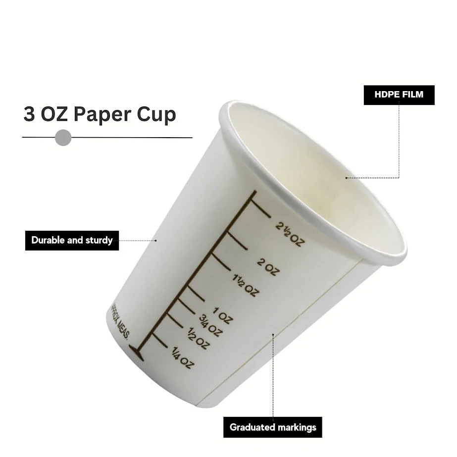 Disposable Medical Paper Cups for Medication Use Health Food Paper Cups with PE Paint Coat PLA Material Carton Features