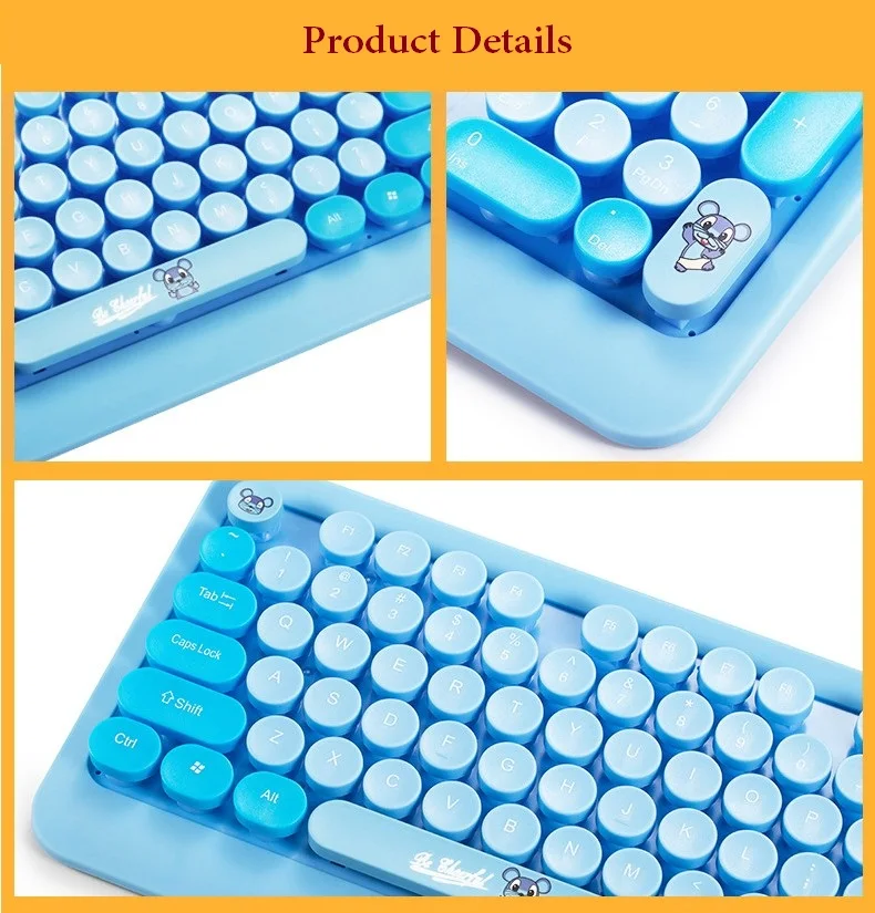 SUNDI OEM Lovely custom Professional Ergonomic Keyboard mouse combos 2.4G wireless 104 Keyboard and mouse for office