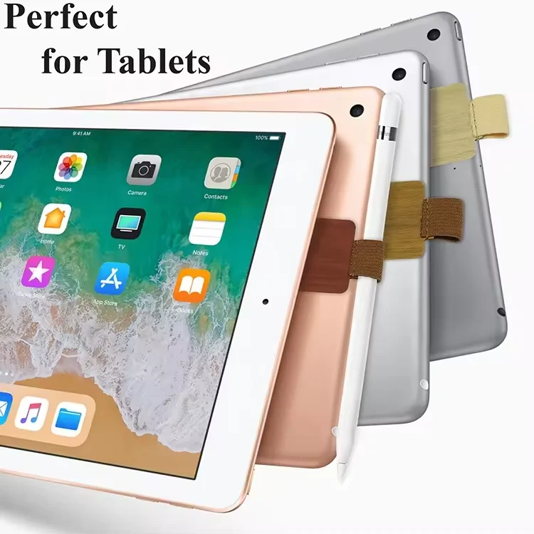 16Pcs Pen Holder Sticker Pencil Loop Elastic Band Pu Leather Pen Holder