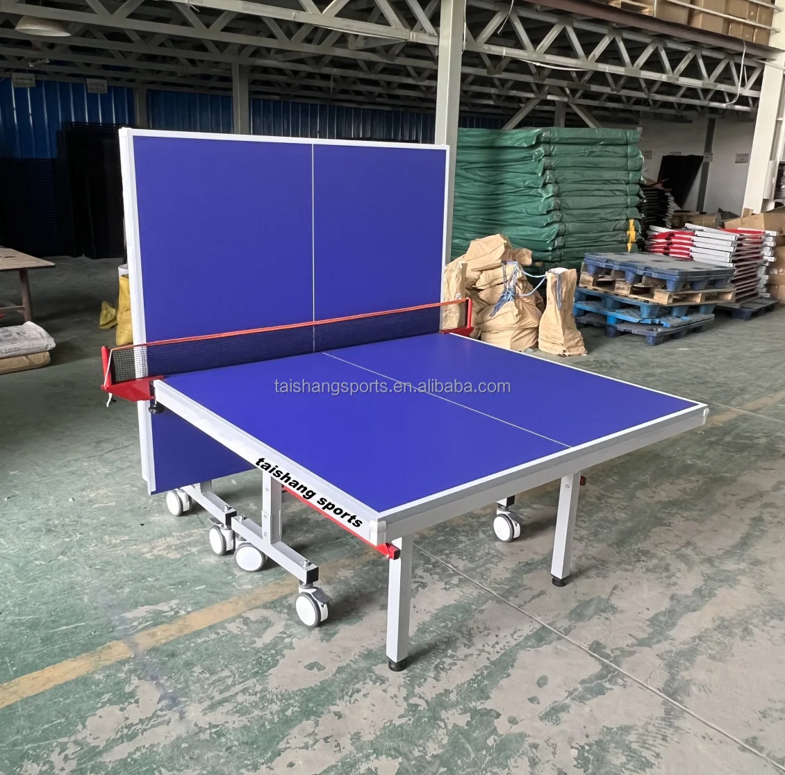 Double folding tennis table Indoor Movable Standard Ping Pong Table Tennis Tables