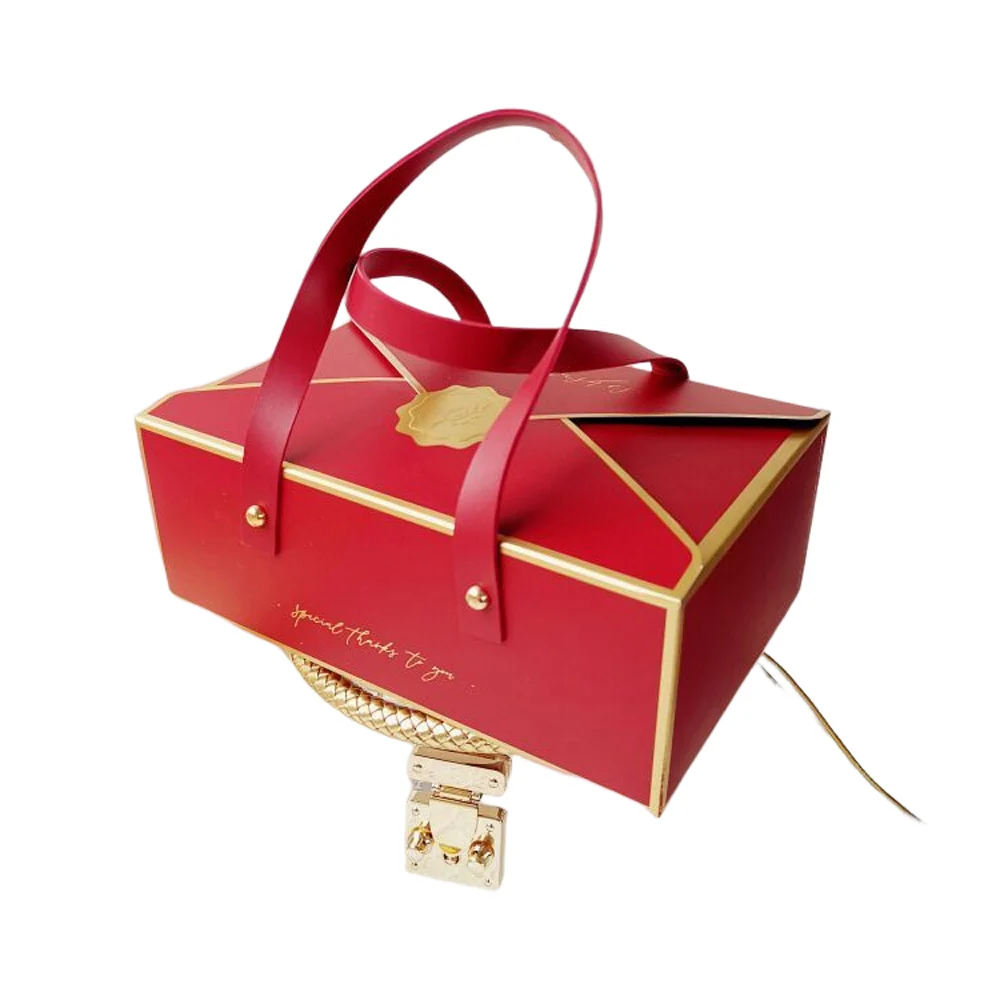 New Fashion Wholesale Custom Multicolor  Chocolate  Candy Sweet Packaging Gift Boxes  With Handle Wedding Candy Gift  Box