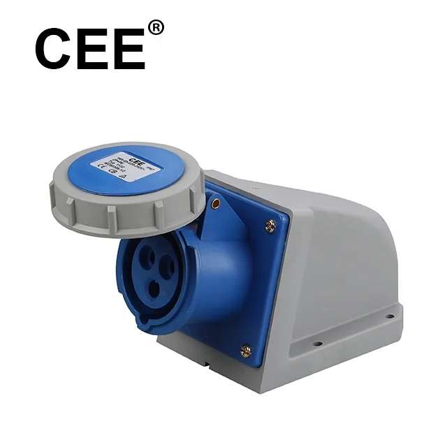 CEE 220-250V 32A 3 pins 2P+E blue Type Electrical industrial plug wall mounted sockets