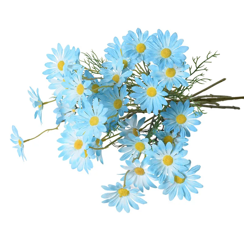 Hot sale Decorative Flowers Silk Small Daisy bouquet Artificial Flowers Cheap Price table centerpiece decor