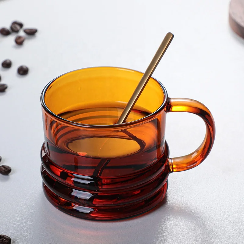 New thickened colored glass coffee cup high borosilicate glass cup for home use