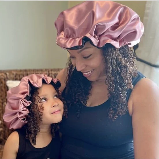 double layer hair bonnets sleeping cap women satin custom logo silk bonnet woman fashion satin bonnets