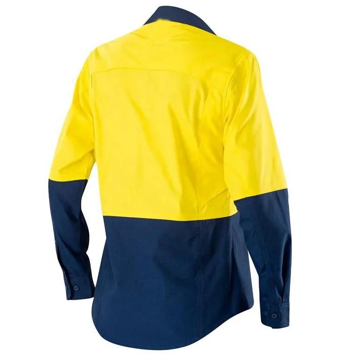 
Custom made hi vis cotton polo long sleeve shirt professional workwear 