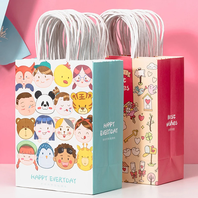 personalized white flat kraft shopping paper bag small recyclable virgin ice cream cups gift package with twisted handle