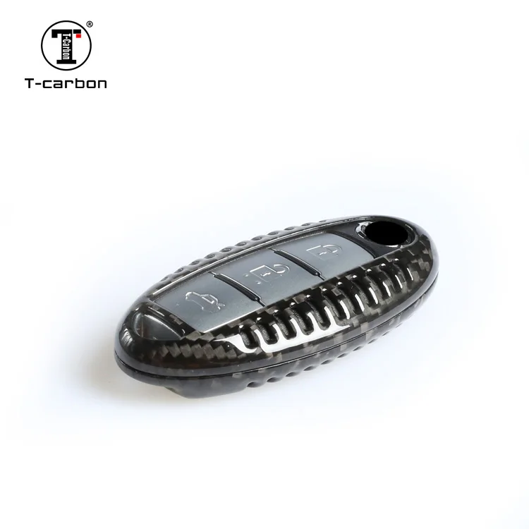 T-carbon Key Case Black For Nissan Car Key Case Cover Carbon Fiber Auto Parts Key Cover Factory Sales