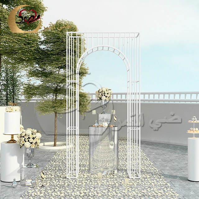 Events decoration white metal balloons arch backdrop stand