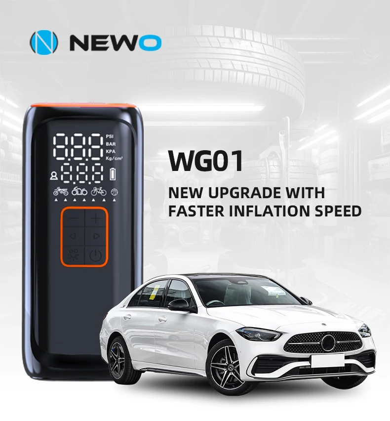 Hot Sale Smart Portable Wireless Electric Air Compressor Pump Tire Inflator Black 12V ABS Inflate Bicycle and Other Tires CN;GUA