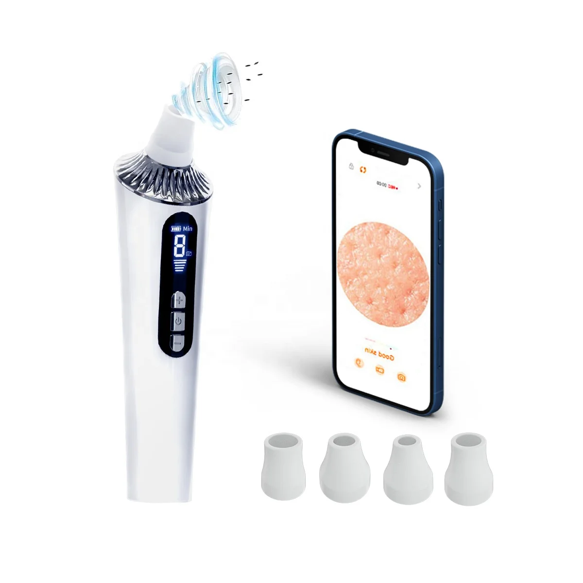 5 Gears Visible Blackhead Remover with Camera 4 Probes Visual Vacuum Suction Pore Cleaner Deep Cleaning Blackhead Removal tool