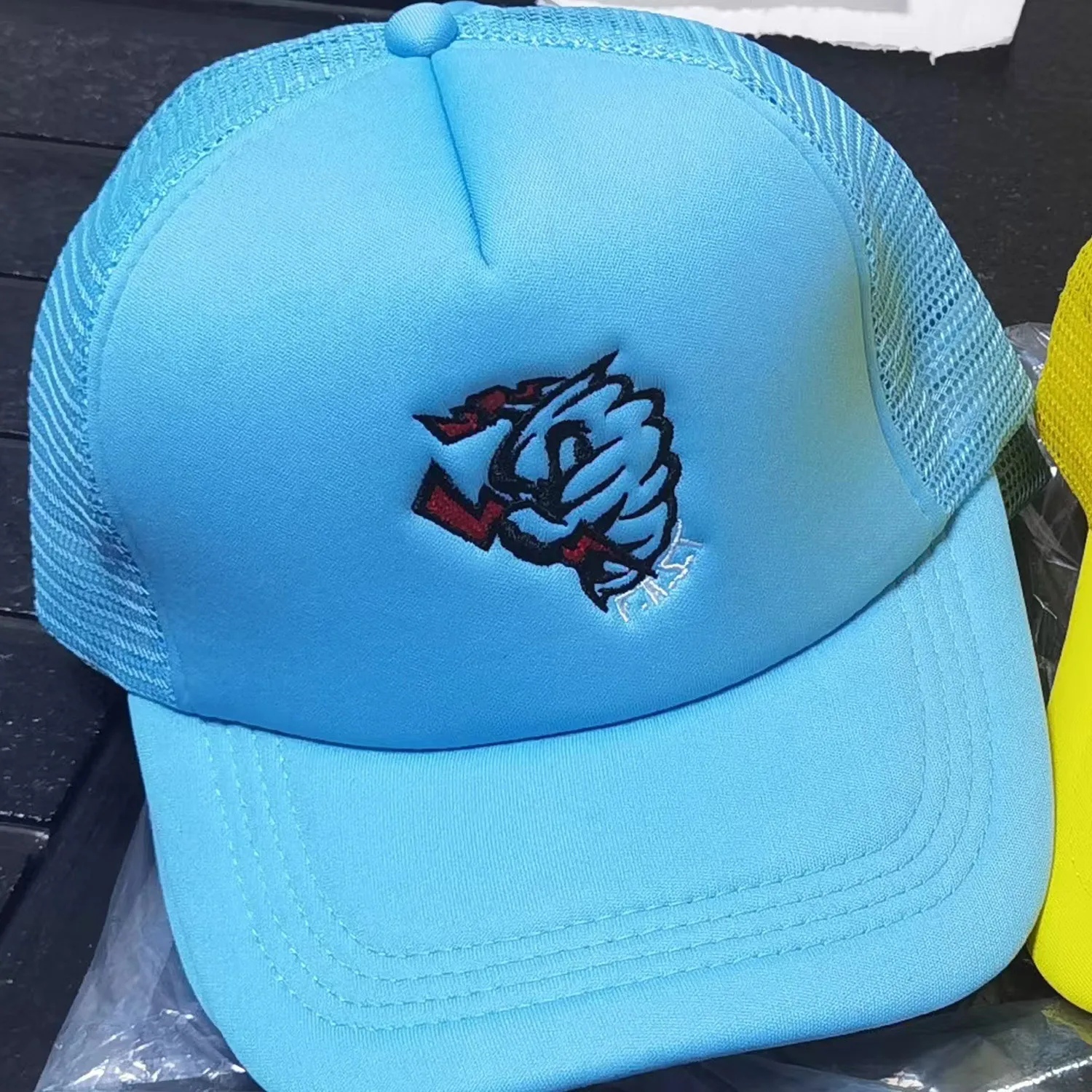 Blank Yupoong High Crown Bulk Flat Brim High Quality Blank Custom Suede Foam Trucker Hat