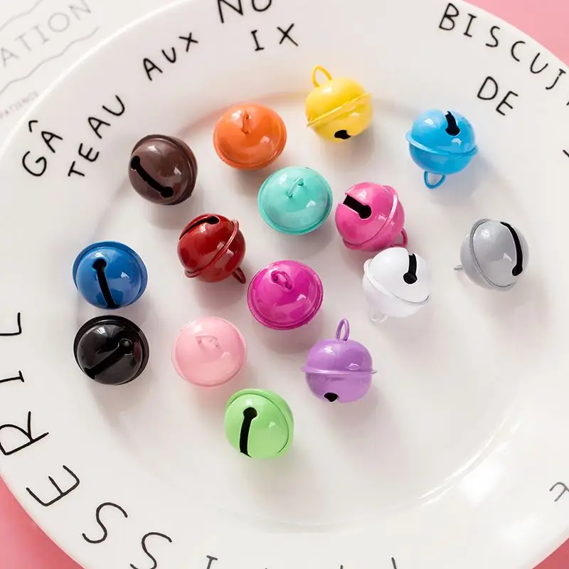 pom XNG 22mm candy-colored pet key ring spray paint small bells Christmas decoration pendant diy keychain accessories