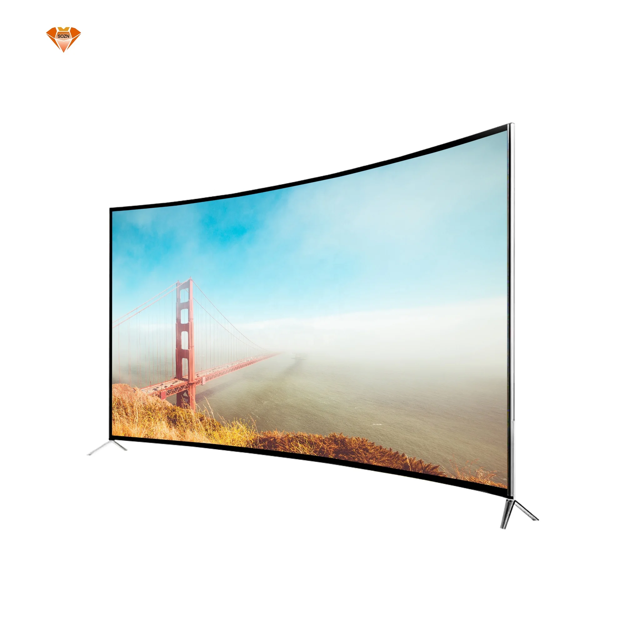 Brand new big size wifi double glass USB wifi VGA input android smart tv 4K UHD 85 inch led curved screen tv televisions