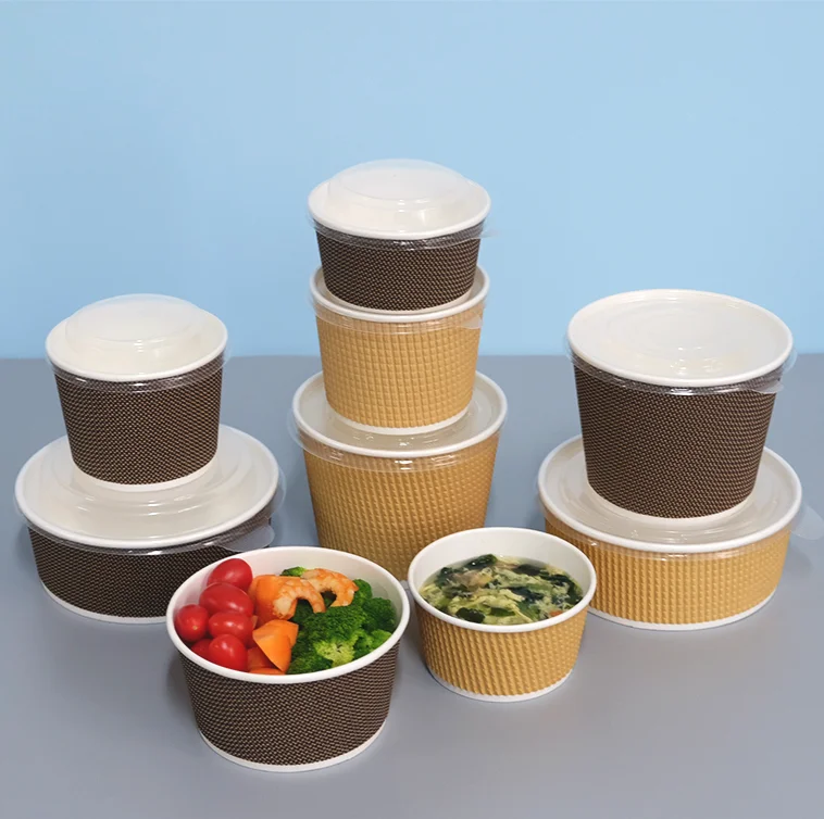 New Size 850ml Take Out Disposal Paper Bowl Craft Paper High Standard Greaseproof