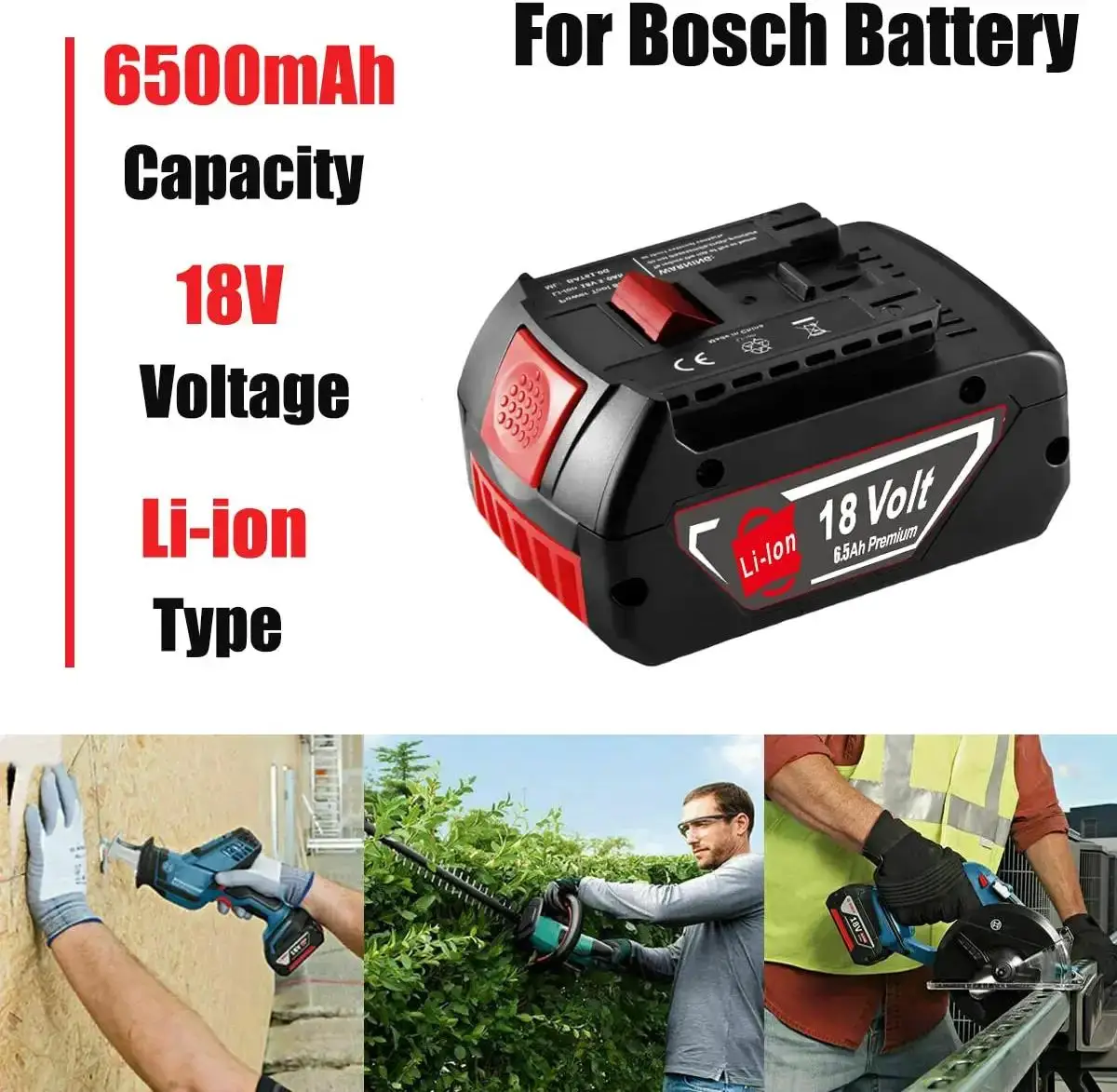 18V 5.0Ah replacement Battery Compatible With Bosch 18V tool battery BAT610 BAT611 BAT619 BAT620 BAT610G tool battery
