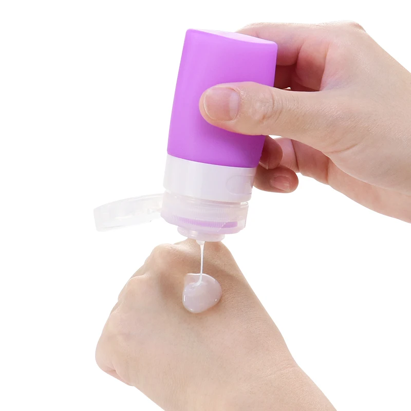 Reusable leakproof refill travel size kit silicone empty liquid bottles mini pink tsa approved travel bottles set for toiletries