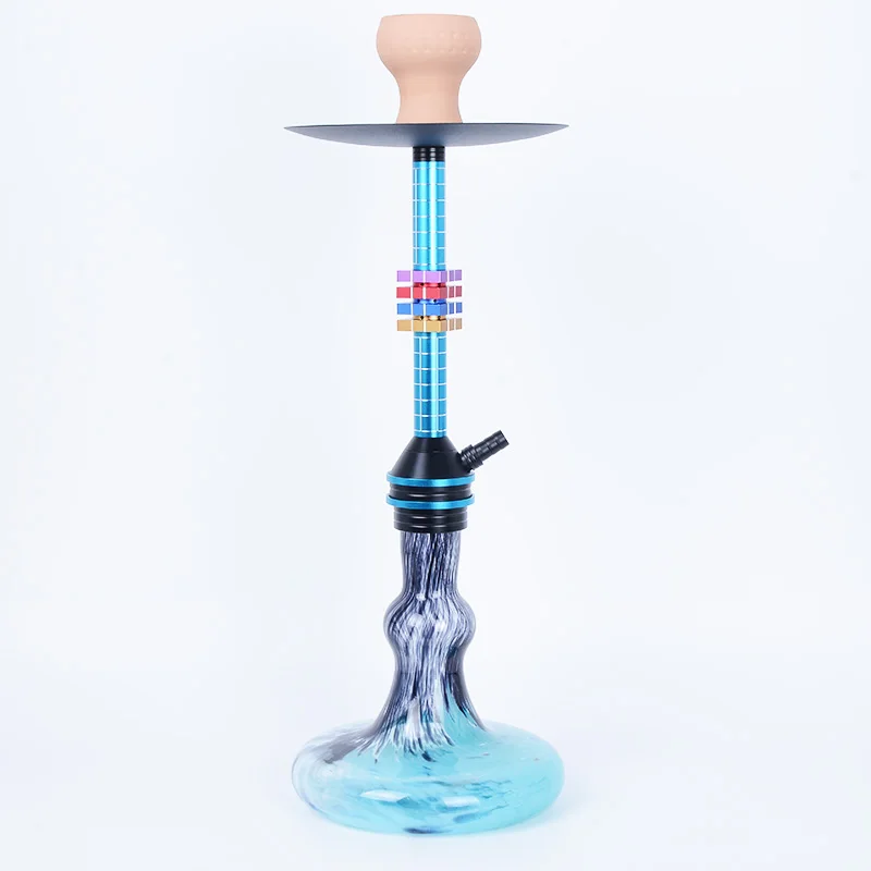 Newest Design Wholesale Colorful Aluminum Hookah Shisha Set Russian Style Hookah Soft Smoke Shisha