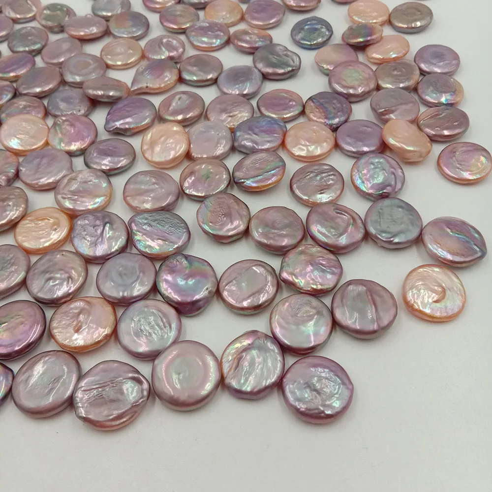wholesales DIY BEADS,16 mm high quality AA+ big violet coin Baroque nature loose freshwater pearl with half,OR no hole