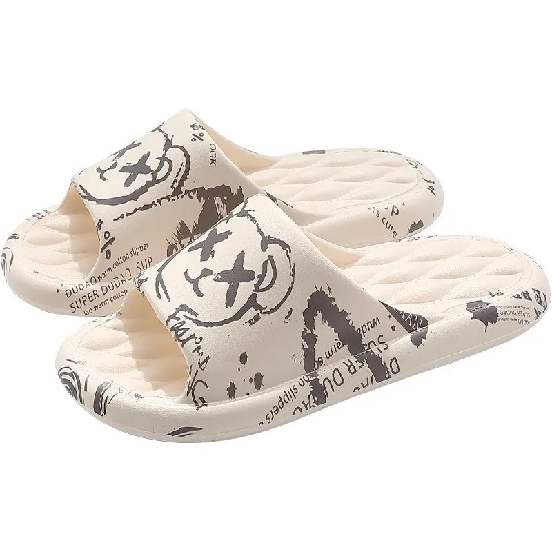 Summer New Korean Version Indoor And Outdoor Home Bathroom Shit Feeling 4.0 Couples Thick Slippers