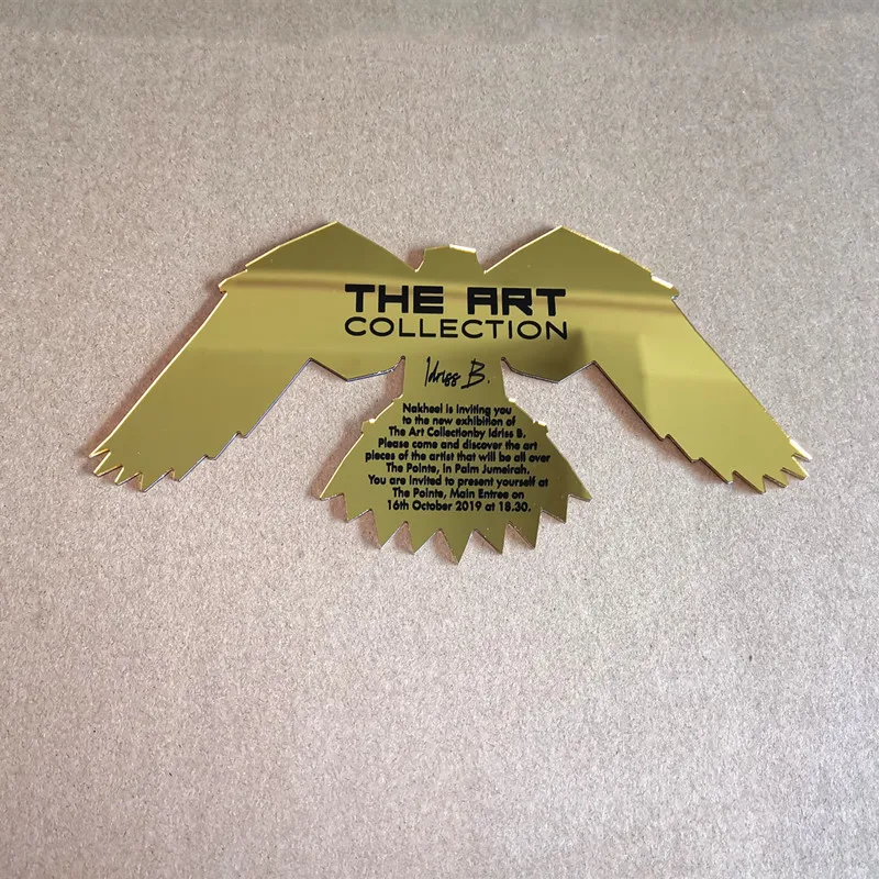 Factory Outlet Gold or Silver Mirror Acrylic Eagle Animals Ornaments