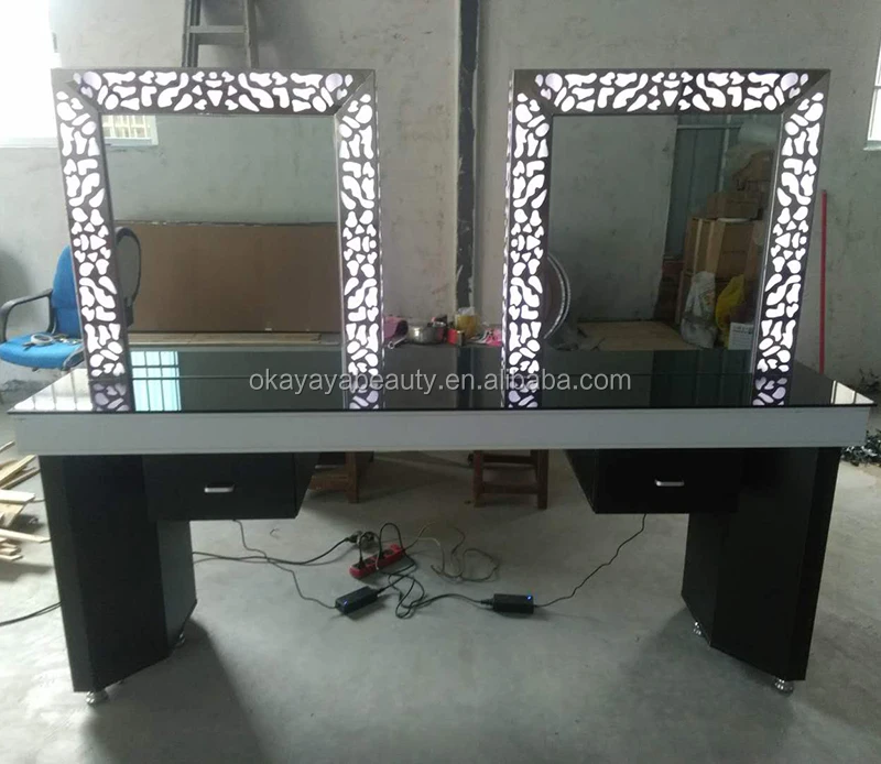 Beauty Salon Furniture Hairdressing Mirror Used Hair Saloon Equipment Mirror Station Makeup Mirror