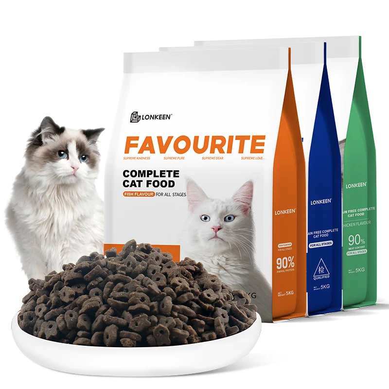 OEM Science Formula Pet Cat Foods 10KG Natural Protein Rich Chicken Flavors fish Shapes All Age dry Cat Food