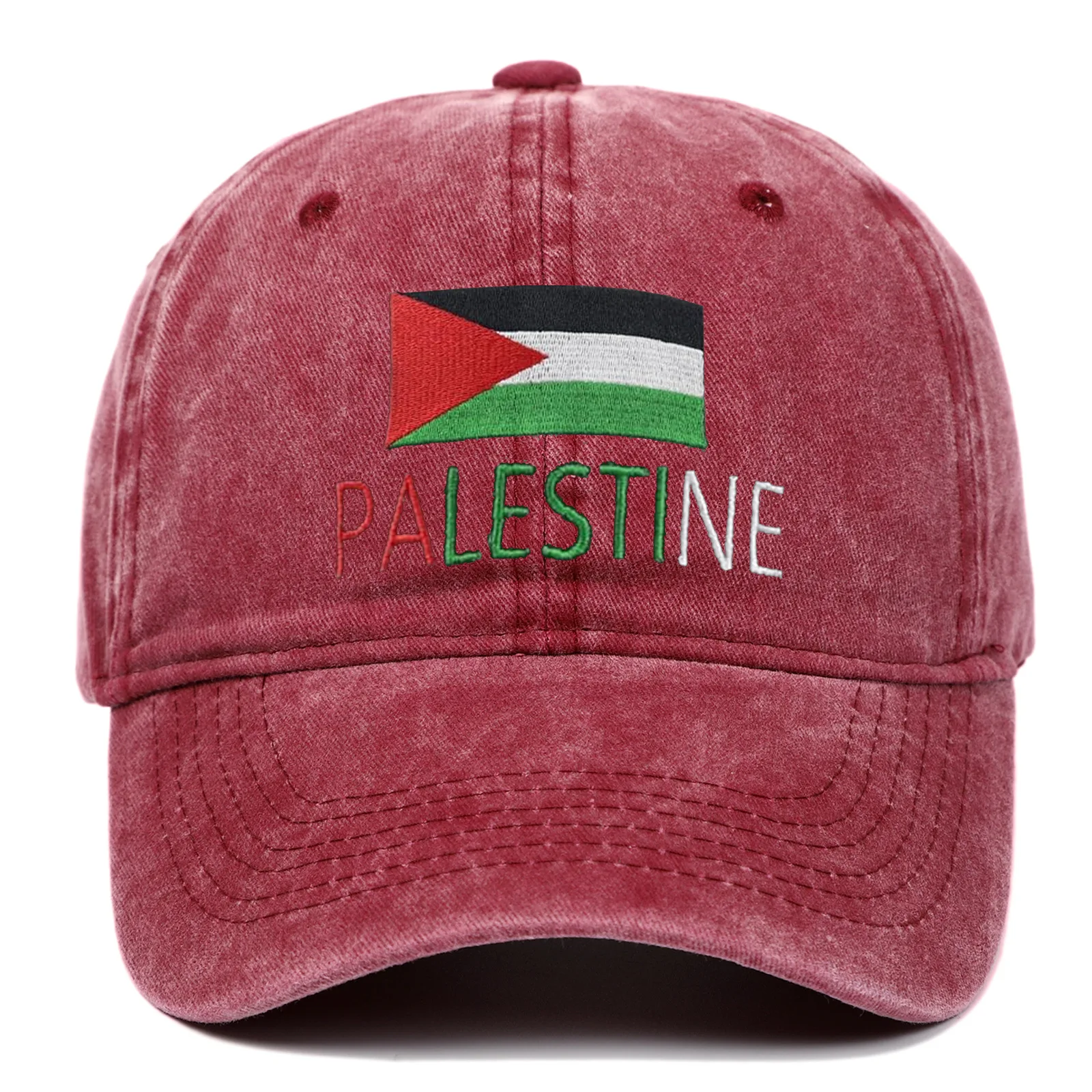 Hot Sale Sun Visor Baseball Trucker Hats Palestine Flag Embroidery Vintage Washed Hats Outdoor Activity