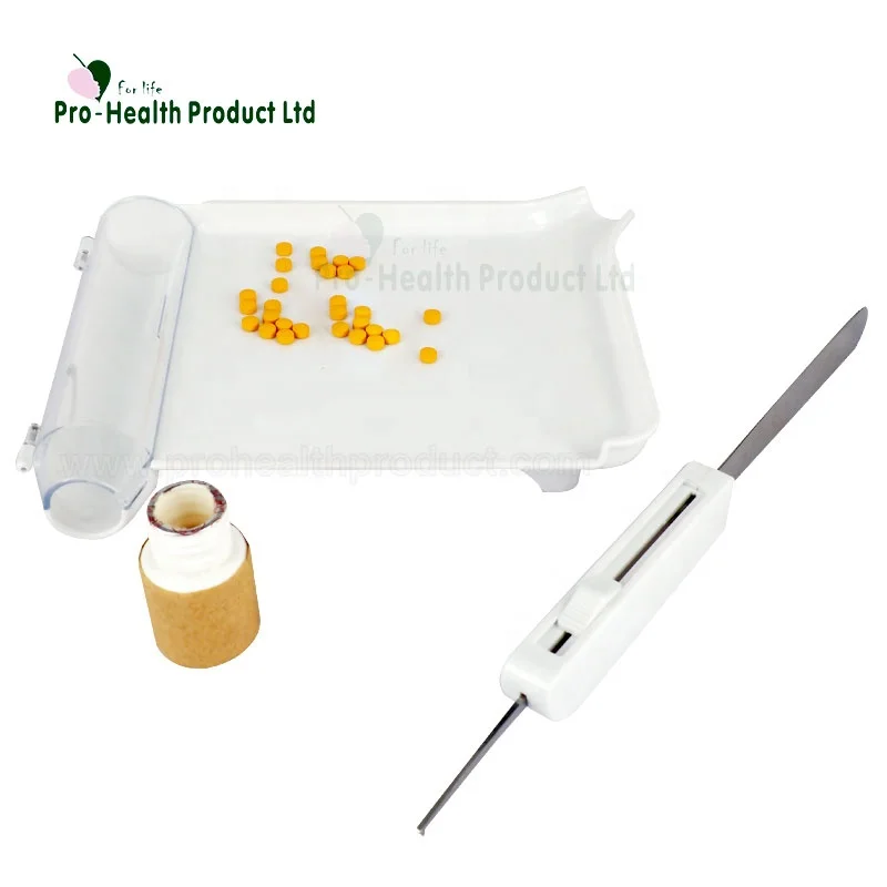 Pill Dispensing Counting Tray Pill Counter With Stainless Steel Spatula