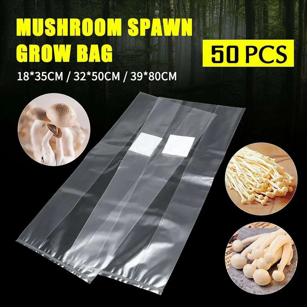 0.2 Micron Filter Cultivation Bags Custom Size Plastic Mushroom Spawn Grow Bag