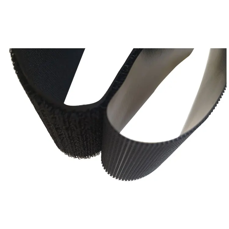 Black And White Nylon  Black Injection Hook And Loop Tape  For Down Jacket velcro patch custom