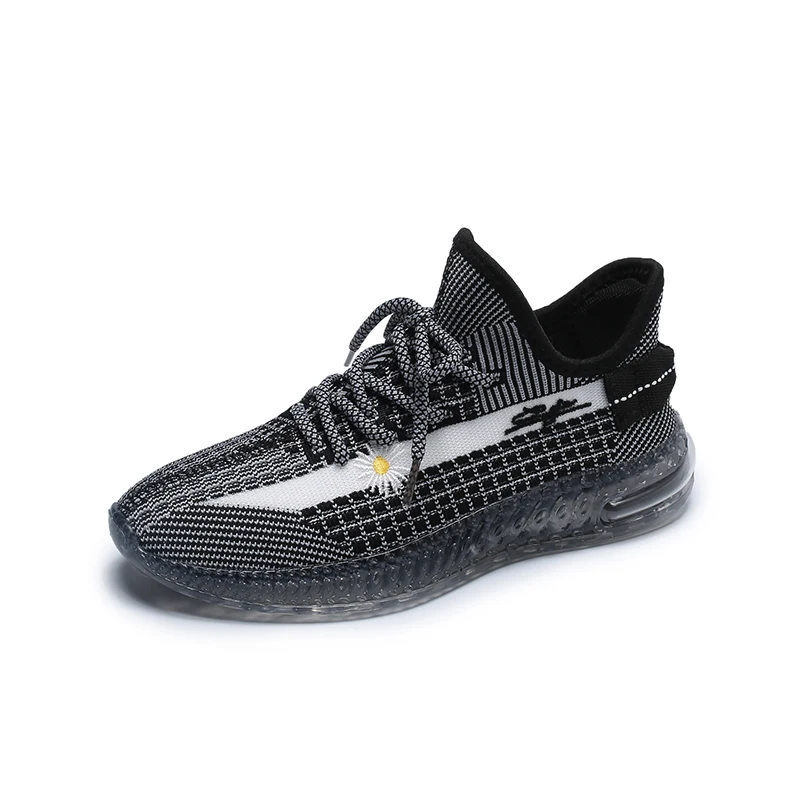 Летняя вязаная спортивная обувь с верхом, женские модные кроссовки, повседневная обувь на подошве радужного цвета