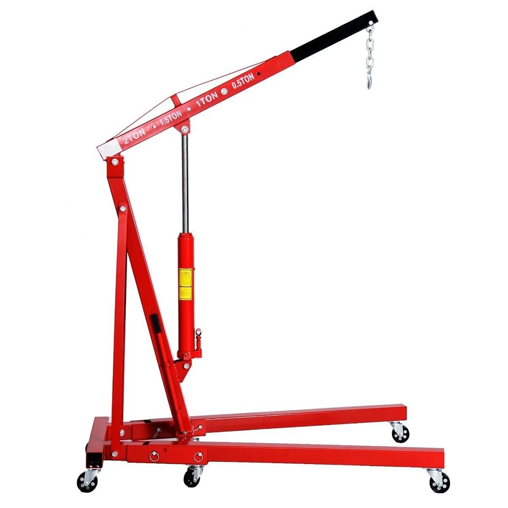 Vehicle Tools 2t Folding Hydraulic Jack Long Single Arm Handle Fixed Hydraulic Jack Engine Crane