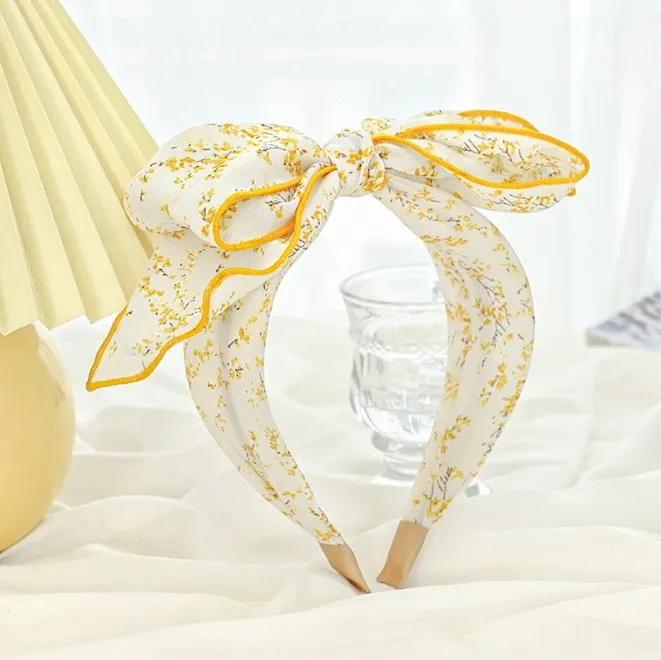 Japan and South Korea fasten melting printing cloth art bowknot headband