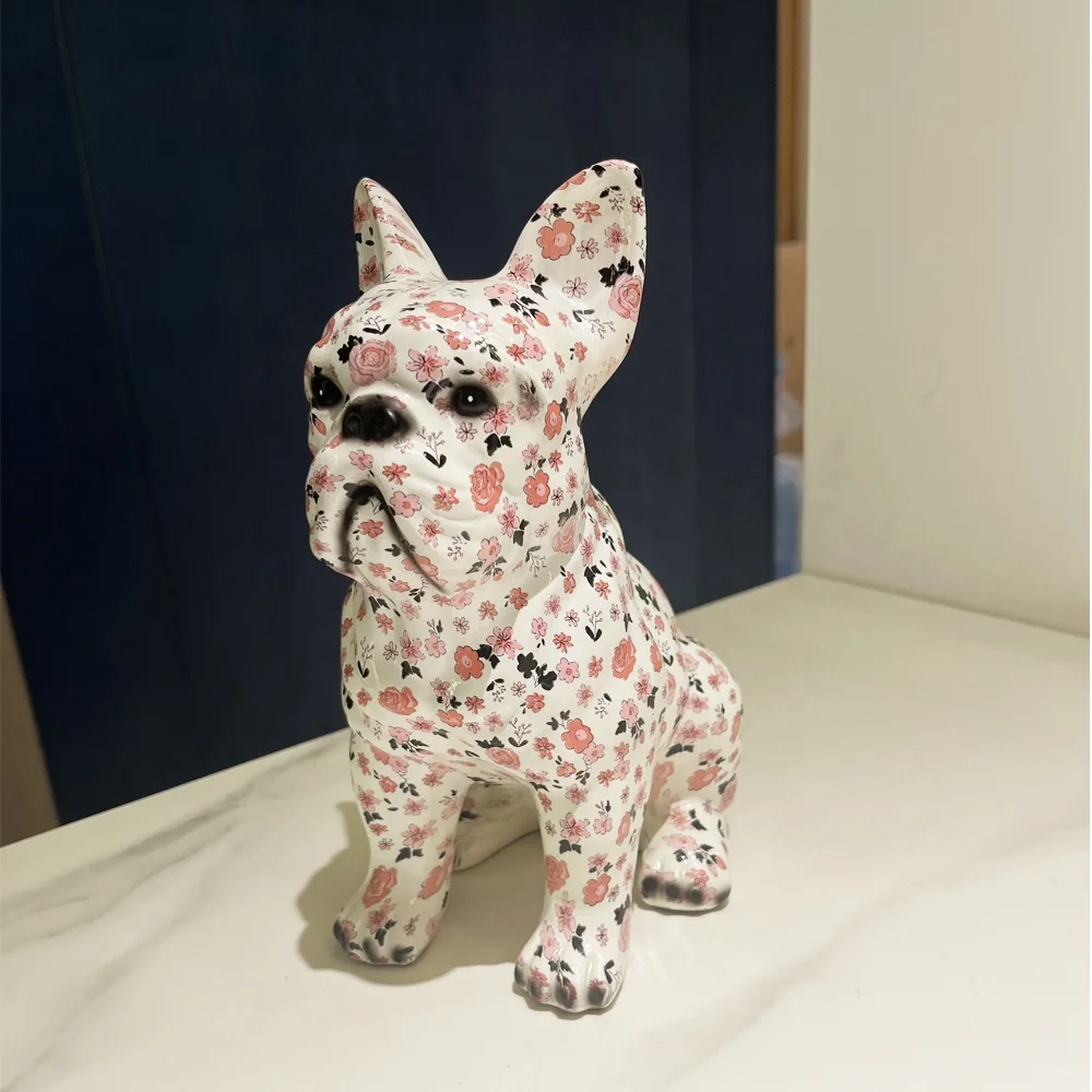 Креативное домашнее украшение для гостиной, книжный шкаф, полимерные украшения для собак, статуя французского бульдога