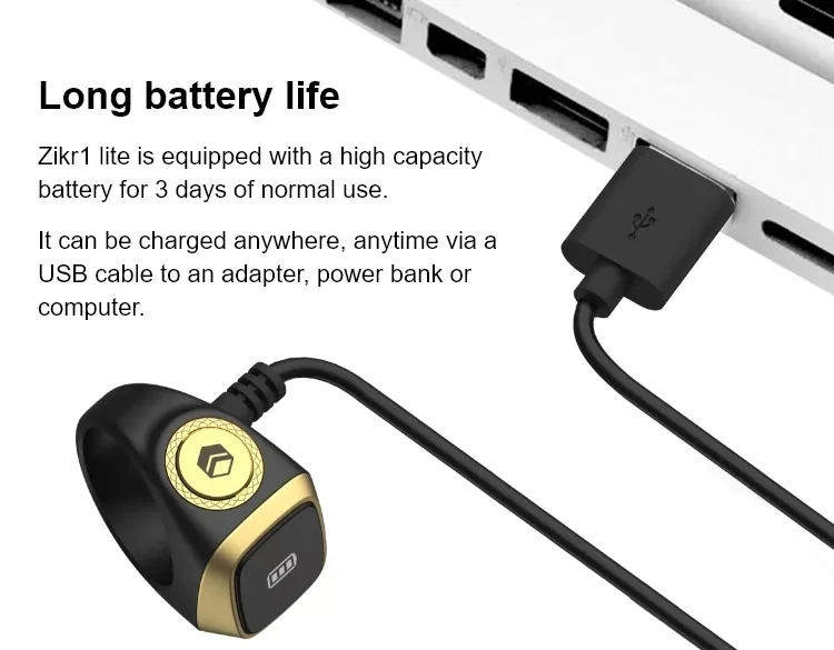 OEM 2024 Muslim ring smart prayer reminder make tasbih men smart ring for phone 0.49 inch screen button smart ring