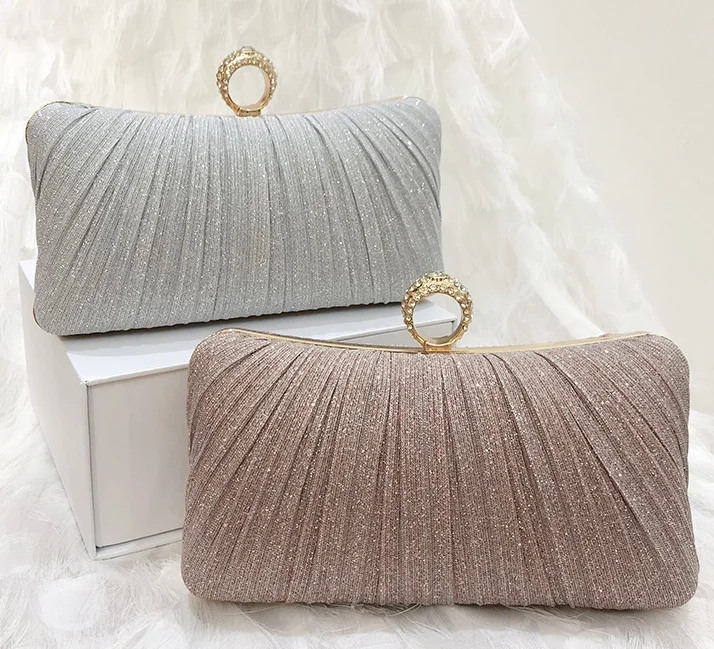 Hot Sale Classic Party Clutch Bags Gorgeous Crystal Evening Bag PU Fabric Exquisite Small Banquet Bag
